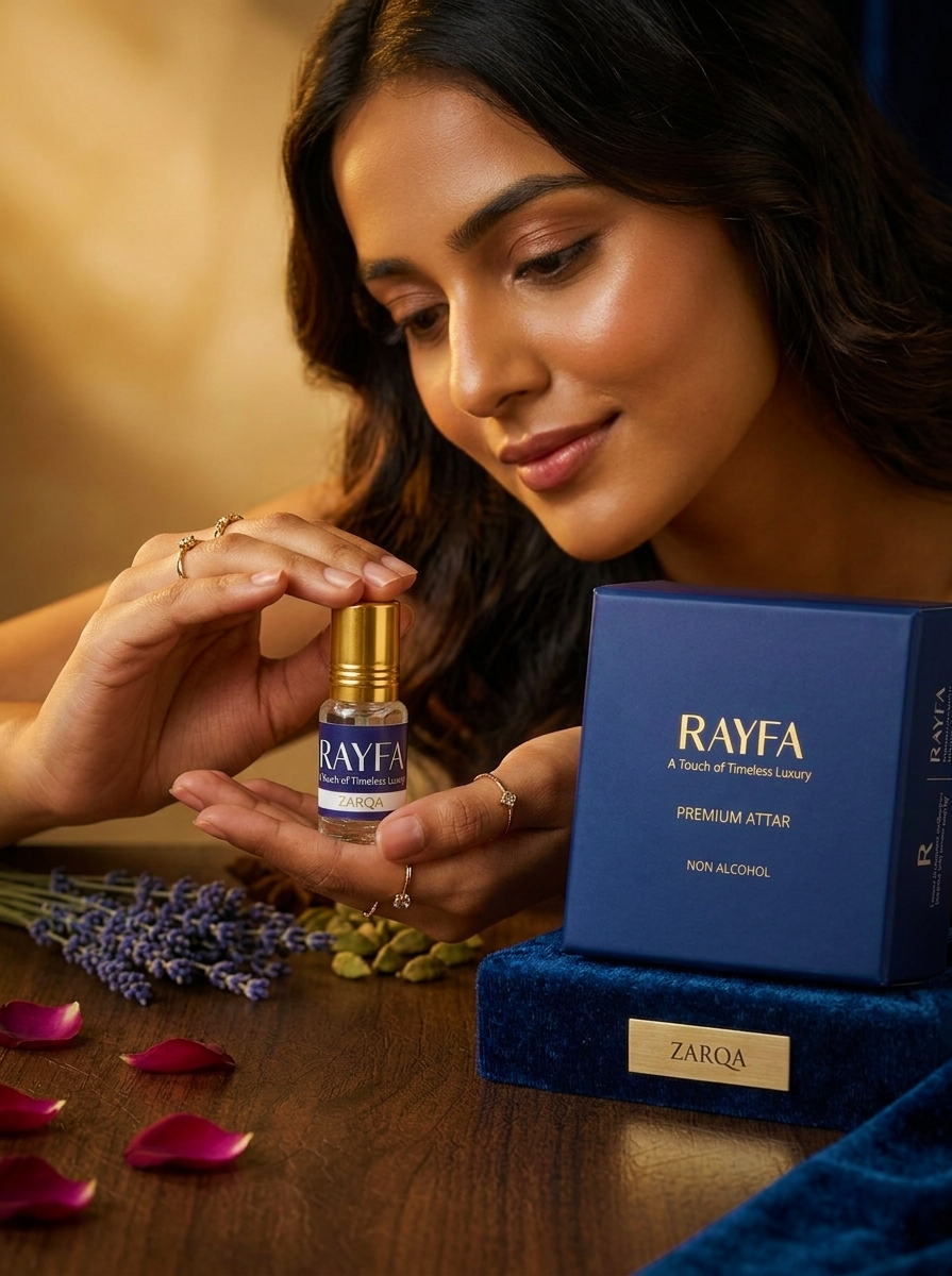 Rayfa Zarqa Attar Ittar Perfume Oil | Long Lasting Attar Perfume | Premium Luxury Concentrated Perfume Oil | Alcohol Free Arabic Style Attar for Men & Women