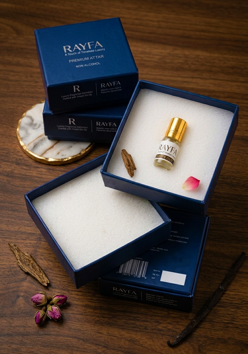 Rayfa White Oudh Attar Perfume Oil Soft Oud Long Lasting Alcohol Free Luxury Fragrance for Men Women