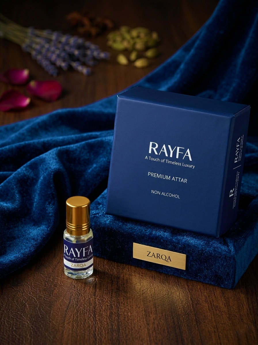 Rayfa Zarqa Attar Ittar Perfume Oil | Long Lasting Attar Perfume | Premium Luxury Concentrated Perfume Oil | Alcohol Free Arabic Style Attar for Men & Women