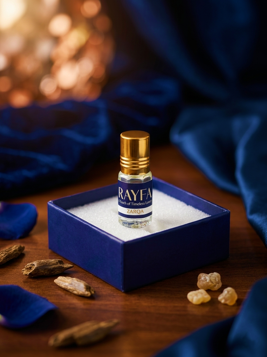 Rayfa Zarqa Attar Ittar Perfume Oil | Long Lasting Attar Perfume | Premium Luxury Concentrated Perfume Oil | Alcohol Free Arabic Style Attar for Men & Women