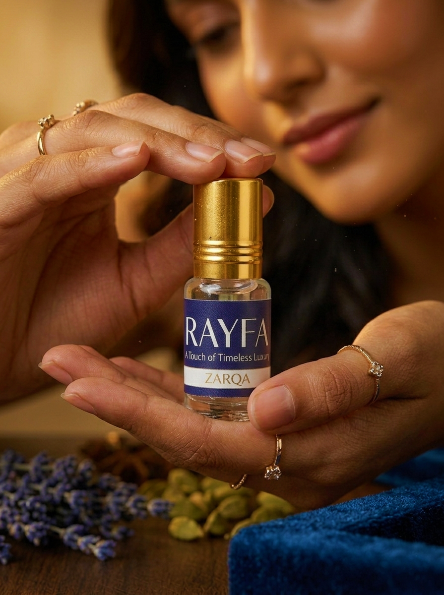 Rayfa Zarqa Attar Ittar Perfume Oil | Long Lasting Attar Perfume | Premium Luxury Concentrated Perfume Oil | Alcohol Free Arabic Style Attar for Men & Women