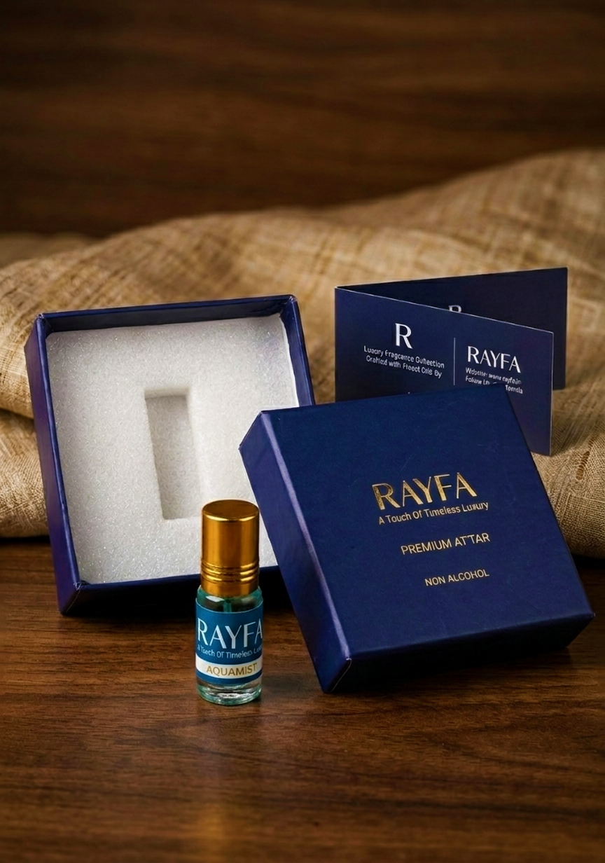 Rayfa Aquamist Attar Perfume Oil Fresh Floral Long Lasting Alcohol Free Summer Fragrance for Men Women