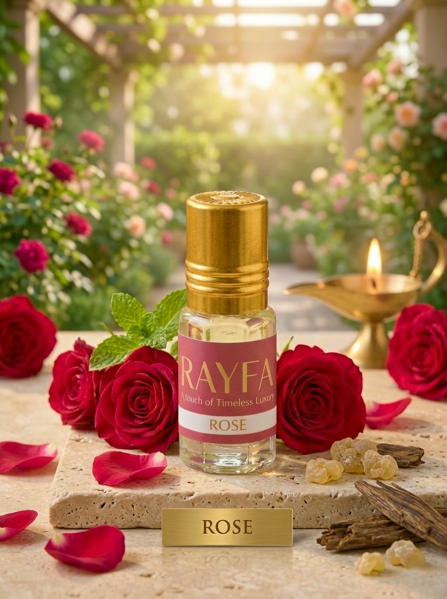 Rayfa Rose Attar Premium Long Lasting Alcohol Free Floral Unisex Perfume Oil for Men & Women