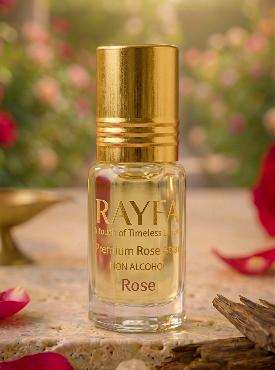Rayfa Rose Attar Premium Long Lasting Alcohol Free Floral Unisex Perfume Oil for Men & Women