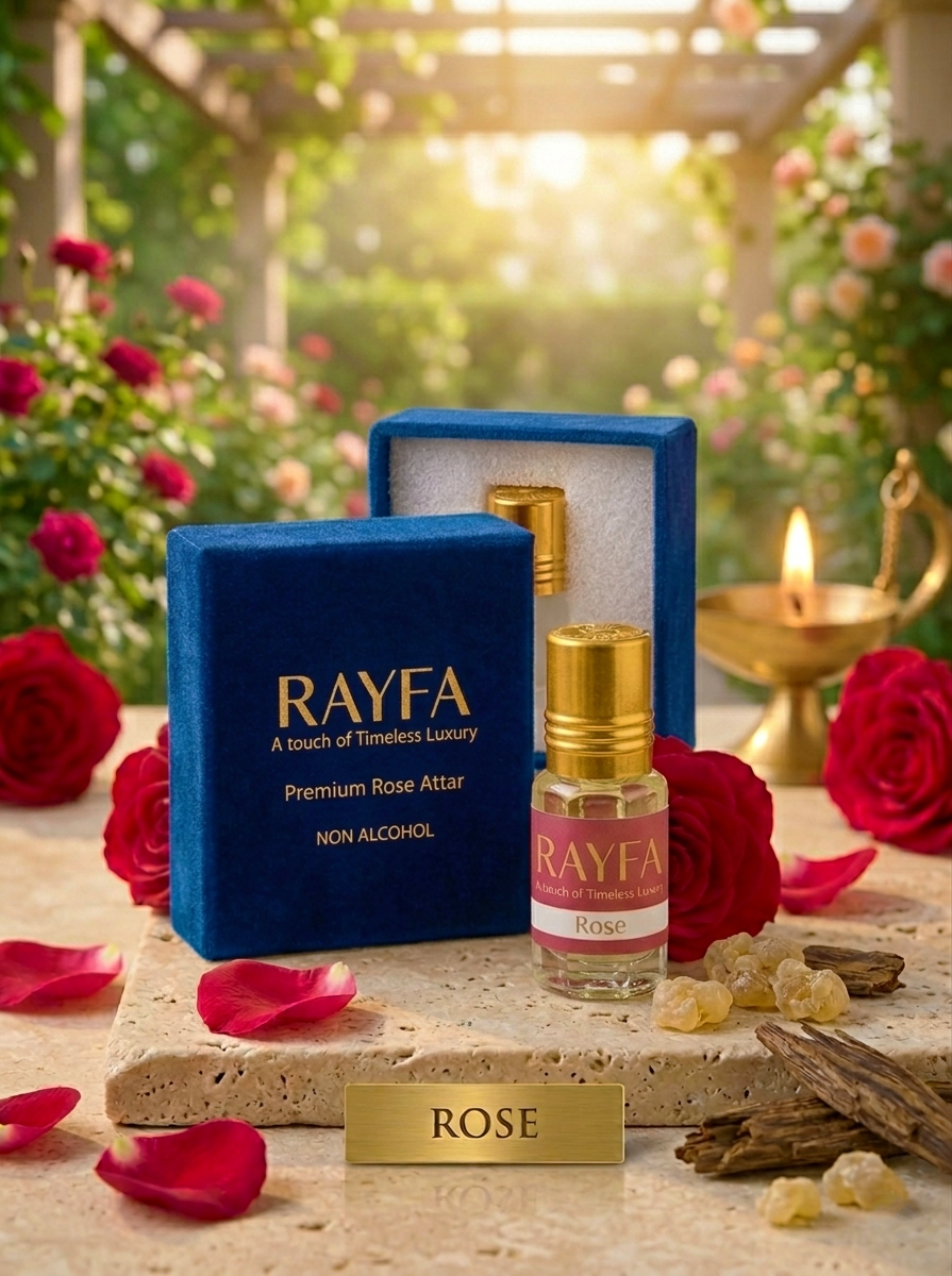 Rayfa Rose Attar Premium Long Lasting Alcohol Free Floral Unisex Perfume Oil for Men & Women